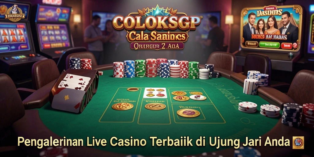 Tampilan gameplay COLOKSGP yang menarik dengan dealer langsung dan permainan seru.
