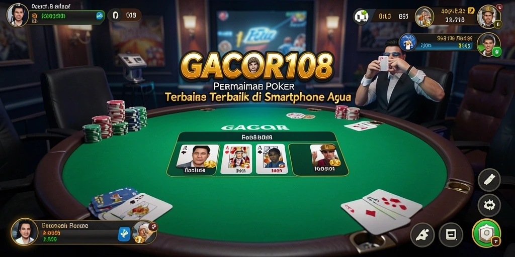 Screenshot GACOR108 menunjukkan gameplay seru Poker di smartphone.