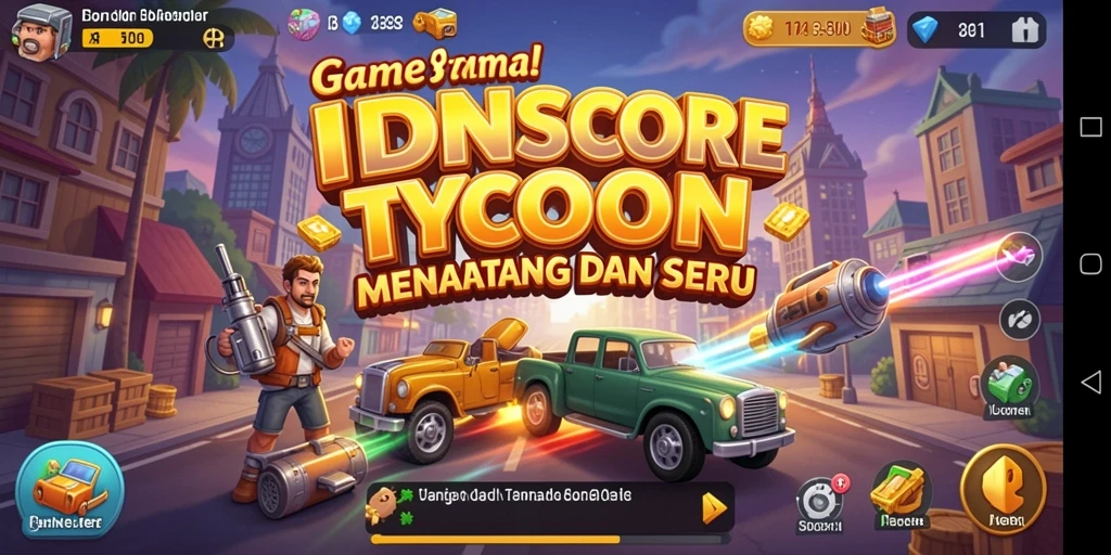Tampilan gameplay menarik dari IDNSCORE yang penuh strategi Tycoon.