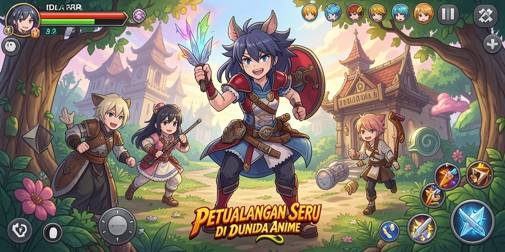Tampilan gameplay menarik dari IDRRP yang penuh warna.
