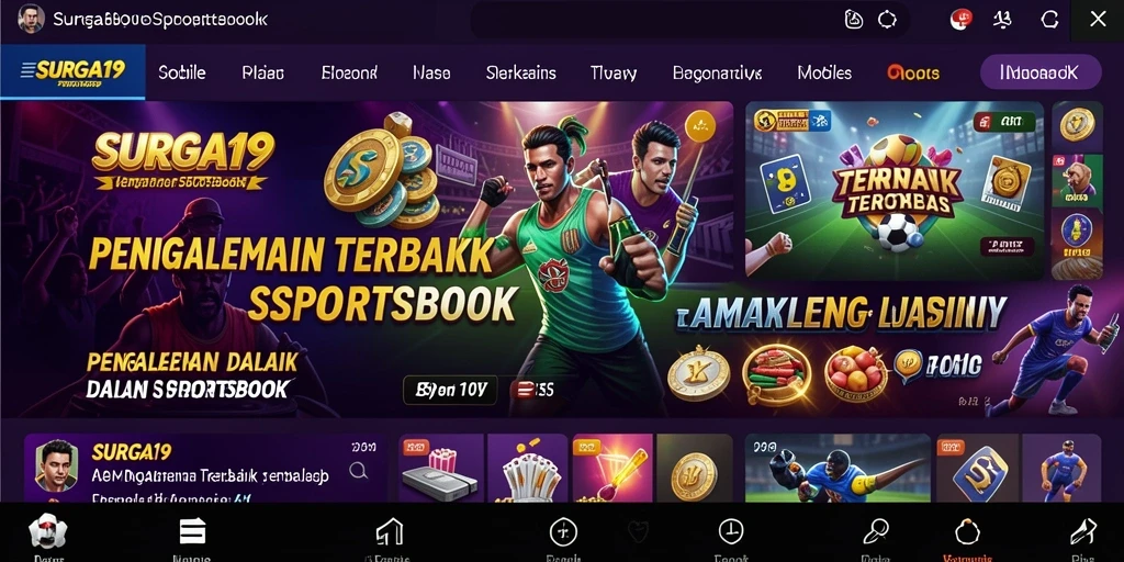 Screenshot utama SURGA19 menunjukkan antarmuka taruhan olahraga yang menarik.